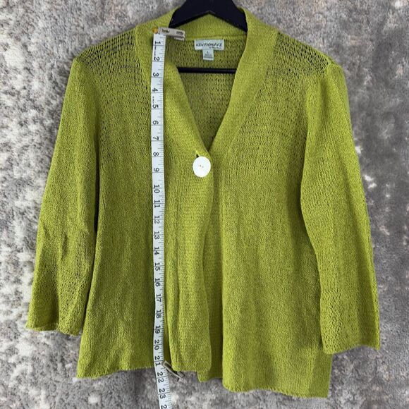 Kintamani Wind River Sz L Single Shell Button Cardigan Loose Knit Sheer Lightwei - Picture 3 of 9